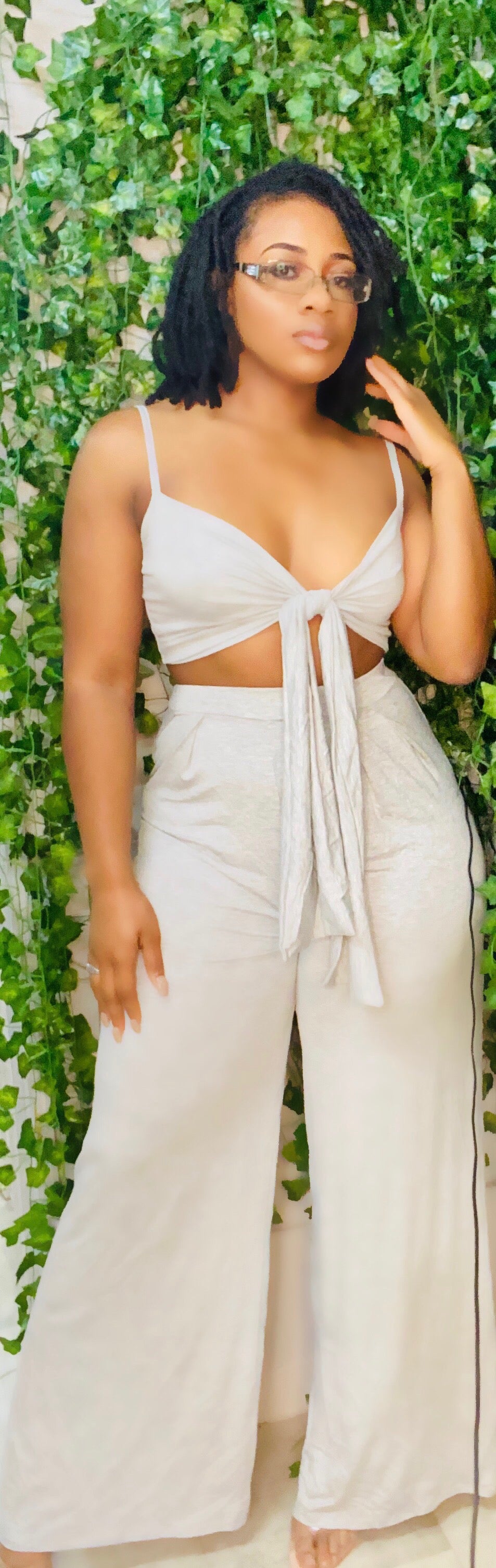 Heather Grey " Derica Babe" Two Piece Set